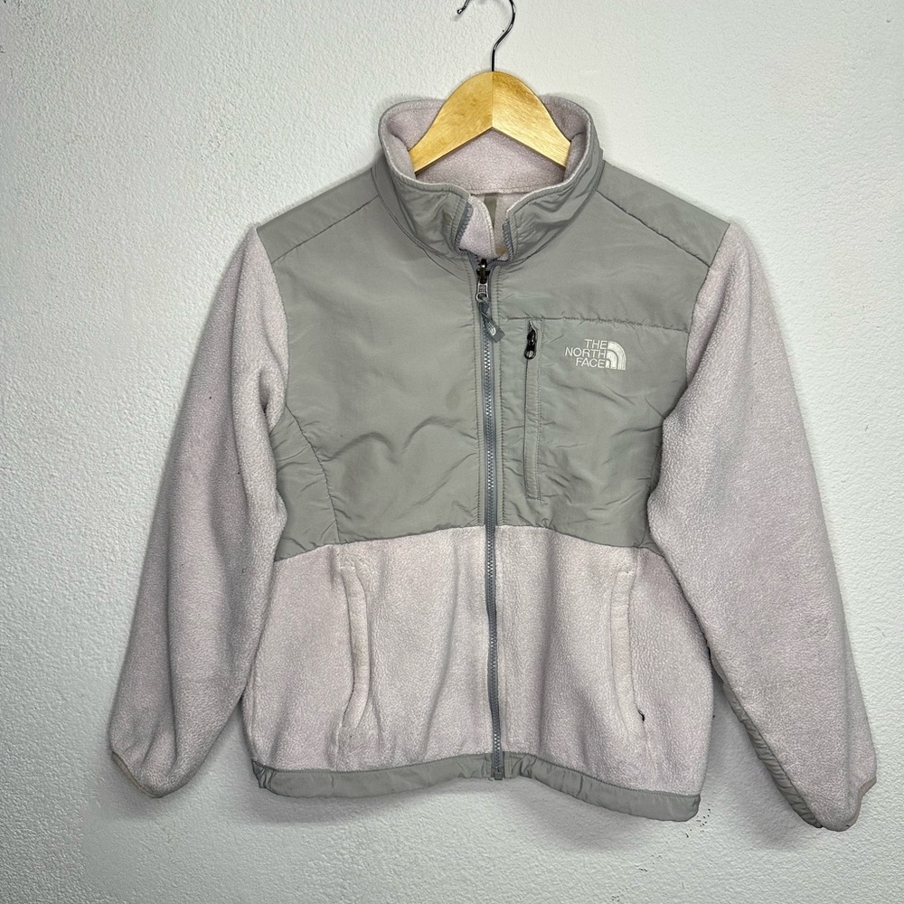 The North Face Gray and Cream Fleece Jacket